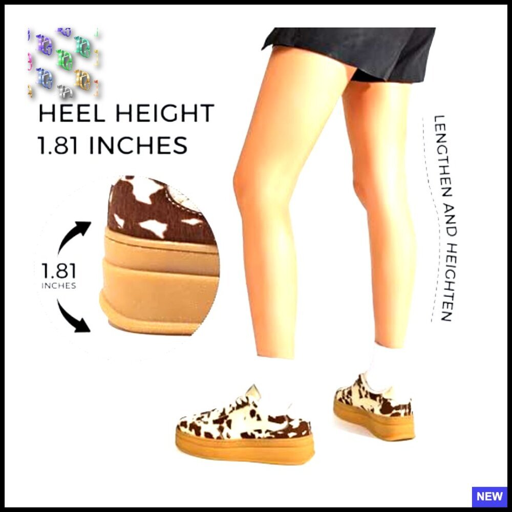 Platform Sneakers Chunky Sole Suede Faux Leather Casual Walking Shoes Retro - Picture 6 of 7